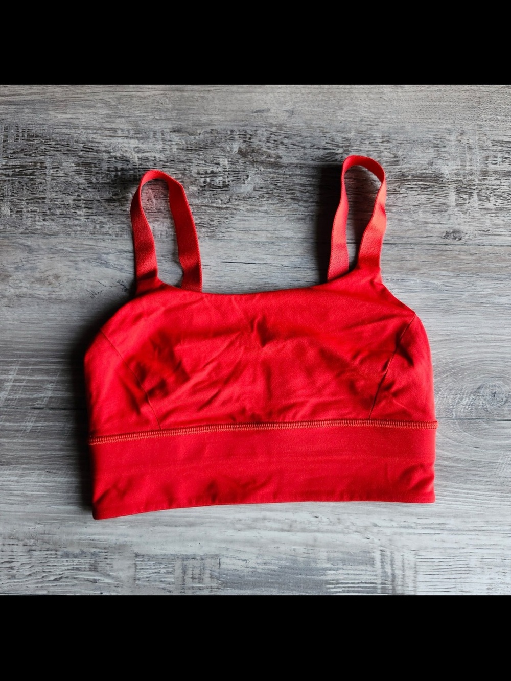 Red Lululemon sports bra